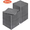 VEVOR Tappetino di Drenaggio ad Incastro 310 x 310 mm Cuscino ad Incastro Modulare da 55 Pezzi, Piastrelle per Pavimenti di Drenaggio Grigio Antiscivolo e Tappetino per Doccia, per Garage Giardino