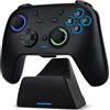 DuLingKer Controller PC con Ricarica Dock, Wireless Controller per Switch 2/Switch/PC Windows/Steam/OLED/Lite Gaming Joystick con Hall Effetto Trigger/Joystick, Luce RGB, Pulsante M1/M2 Nero