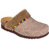SCHOLL SHOES Scholl Libby Ciabatta Donna Plantare Bioprint Eco Pelliccia E Pom-Poms Colore Hazel Misura 41
