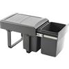 EKOTECH Pattumiera da incasso Mega 40, 2 x 15 litri, in plastica, colore: grigio