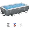Bestway Set piscina da 404x201x100 cm grigio scuro