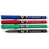 Pilot - Penne roller V7, confezione mista da 4 penne (1 nera, 1 blu, 1 rossa, 1 verde)