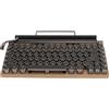GOWENIC Tastiera per Macchina da Scrivere Vintage, Tastiera Meccanica Bluetooth Wireless a 83 Tasti con Cappuccio Rotondo Punk in Metallo, Illuminazione RGB a Sette Colori, Batteria Al (Colore venatura del