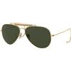 Ray - Ban Unisex RB3030 OUTDOORSMAN I W3402 Occhiali da sole Metallo Oro G15 Pilot Normale 58 mm