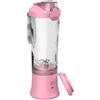 Meichoon Frullatore elettrico portatile formato personale tazza di succo 600ml/22oz beccuccio sorseggiare 6-lama per frullati, noci, succhi di verdura, LB34, rosa, Q-LB34 Pink