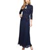 Alex Evenings Abito Lungo da Donna in Jacquard con Collo alla Coreana (Petite Regular) Occasioni Speciali, Fume., 46