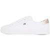 Tommy Hilfiger Donna Sneakers Vulcanizzate Canvas Lace Up Eleganti, Giallo (Meringue), 41