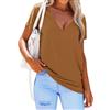 Suncife Maglietta Estiva da Donna, Casual, con Scollo a V, a Maniche Corte, vestibilità Ampia, Marrone, XXL