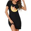 Demegimi Camicia da Notte Donna in Cotone con Stampa Vestaglia Estiva Morbida e Confortevole, Girocollo Ideale per Casa e Relax