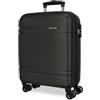 MOVOM Galaxy Valigia da cabina nera 40 x 55 x 20 cm rigida ABS chiusura a combinazione laterale 37 l 2,42 kg 4 ruote doppie bagaglio a mano, Nero, 40x55x20 cms, Valigia