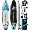 ATPROSS Tavola gonfiabile per stand up paddle con sedile per kayak, tavola da SUP premium per adulti, 204,1 kg extra larghe, per yoga, pesca, paddle board blu