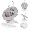 LIONELO Iris sdraietta neonati girevole su 360o per bambini fino a 9 kg Regolazione dello schienale, 5 velocità di oscillazione Cinture di sicurezza Antiscivolo, 12 Melodie Archetto con giocattolo