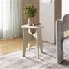 DEGHI Tavolino rotondo 40 cm beige con design curvo - Toby