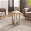 DEGHI Tavolino rotondo 40 cm beige con design moderno - Django