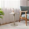 DEGHI Tavolino rotondo 39 cm beige con modanature - Minek
