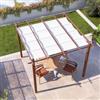 DEGHI Gazebo da esterno 3x3 m in alluminio effetto corten e telo bianco - Norris