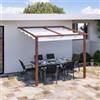 DEGHI Pergola da esterno 3x2,5 m in alluminio effetto corten e telo bianco - Norris