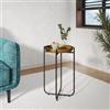 DEGHI Tavolino rotondo 31 cm in metallo oro con gambe incrociate - Guddino