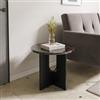 DEGHI Tavolino rotondo 59 cm in legno nero e top in marmo bronzo - Frons
