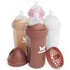 Herobility Biberon doppio anticolica Herobility - 8.5 fl oz/240ml - Confezione da 4 - Biberon multicolore - Sabbia, Marmotta, Rosa, Bianco