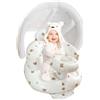 Little Bean Seggiolino gonfiabile per bambini da 4 a 24 mesi con pompa ad aria integrata, supporto per la schiena per bambini, sedia per sedersi, sedia per baby shower, sedile (Orso+baldacchino)
