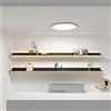 EMENAR Mensole Galleggianti, Mensola Galleggiante in Lega di Alluminio con Libreria Creativa A Luce Calda A LED for Bagno da Appoggio (Color : Noir, Size : 60x20cm)