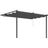 Outsunny 4x3m Pergola con Tettuccio Scorrevole Protettivo, Viti e Picchetti, in Acciaio e Poliestere, Grigio