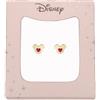 C&S ITALY Srl DISNEY Orecchino Micky Con Cuore Rosa Smaltato Placcato Oro 24kt