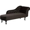 Beliani Chaise Longue Velluto Marrone Scuro Versione Destra Stile Chesterfield
