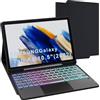 VANKEYPAD Custodia Tastiera per Samsung Galaxy Tab A8 10.5'', Bluetooth, AZERTY, Retroilluminata 3 Zone 7 Colori, Touchpad
