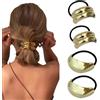 Generic Elastici per capelli in metallo, elastici geometrici in metallo, polsino per coda di cavallo, elastici per capelli spessi, accessori per capelli da donna (set 1)