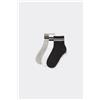 Tezenis 3 Paia Calzini Corti Cotone Senza Bordo Fantasia Bimbo Bambino Nero