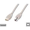DIGITUS Cavo USB 2.0-1,8 m - USB-A a tipo B - 480 Mbps - Cavo di collegamento per computer, notebook, hub, stampanti - Beige