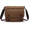 FANDARE Borsa a Tracolla Borse a spalla per 14 Pollici PC Ventiquattrore Borse Messenger di tela Uomo Donna Borsa postino Borsetta per viaggio lavoro scuola business università Pendolare Marrone L