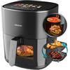 Cecotec Friggitrice ad Aria 6.5 Litri - Air Fryer Cecofry&Grill Duoheat 6500. 2200W, Dietetica e Digitale, Finestra, Piastra, Grill, Doppia Resistenza, Temperatura Regolabile 40-200°C, 12 Menu
