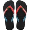 Havaianas Brasil Mix, Infradito Unisex - Bambini e ragazzi, Black Red Ruby, 27/28 EU