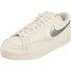 NIKE Blazer Low Fur, Scarpe da Ginnastica Donna, Sail Metalic Silver, 41 EU