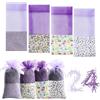 12 sacchetti di lavanda vuoti, sacchetti di lavanda ricamati con coulisse, sacchetti di lavanda, vuoti, cotone e lino, per lavanda, spezie, erbe e gioielli (solo sacchetto