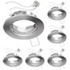 ledscom.de 6 pezzi cornice da incasso a soffitto FERE cornice da incasso cromata opaca (LED/alogena/MR16/50mm) incl. presa GU5.3