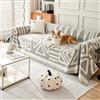 VanderHOME Copridivano in Ciniglia Stile Boho, Coperta Decorativa Multifunzionale, Foulard Copridivano, Adatta per divano, Letto, Poltrona, per tutte le stagioni con frangia 180 * 130cm-Grigio