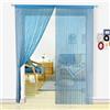 HSYLYM, tenda con frange in perline, da usare come divisore o come decorazione per la casa, Poliestere, Teal Blue, 90x245cm