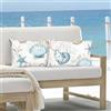 Bonhause Federe per Cuscini Nautico Costiero 30 x 50 cm Copricuscini Decorativi Conchiglia Corallo Stella Marina a Tema Oceano Federa per Cuscino Divano Letto Casa Decorazione Set di 2