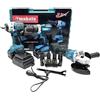 Generico Kit completo professionale 3 in 1 Trapano Avvitatore Avvitatore a Impulsi Smerigliatrice a Batteria