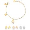 inSCINTILLE Sweet Child Bracciale Donna Acciaio con Ciondoli Bebè, Cuore, Piedini, Bracciale Mamma e Figlio, Confezione Idea Regalo Inclusa, Braccialetto Gravidanza Acciaio Inox (Bimbo Oro giallo)