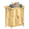 Outsunny Armadio da giardino Outsunny in legno, casetta per attrezzi resistente alle intemperie 74x43x88cm, casetta per attrezzi con tetto incernierato ripiani, piano di lavoro, armadietto per attrezzi,