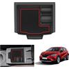 GAFAT Compatibile con Renault Captur 2 / Symbioz 2025 2026-2020 Vano Portaoggetti Console Centrale, Captur 2025 E-Tech Hybrid Organizer per Bracciolo, con Tappetini Coniare, Accessori Captur 2 (Rosso)