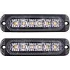 PICAA 2pz Ultra Thin 6LED Luci di Emergenza Ambra Hazard Lampeggiante Luce Stroboscopica Luce Universale per 12-24V Car Truck Trailer Camper Moto Furgone