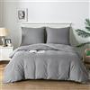 Good Nite Set Copripiumino Matrimoniale Bedding Copripiumino 2 Pezzi Una Piazza e Mezza Microfibra Copripiumino 135x200cm + Federe 80x80cm×1（Grigio Persona Singola）