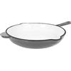 ECHTWERK Padella in ghisa con rivestimento smaltato, padella in ghisa, padella con due manici e beccuccio, adatta per forni, barbecue, induzione, crema, Ø 26,5 cm, grigio