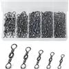 Realure 200 Pezzi Moschettoni Girelle Pesca Trota 5 Dimensioni Vortice da Pesca con Anelli Solidi Mulinello da Pesca Set Mulinello Vortice Pesca Accessori da Pesca Girella 6# 8# 10# 12# 14#